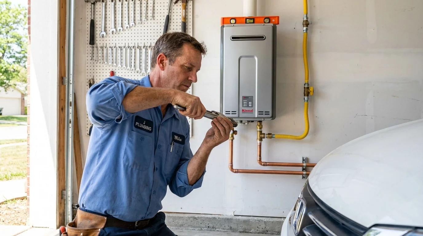 Tankless water heater installation by a Johns Plumbing LLC plumber in Oran